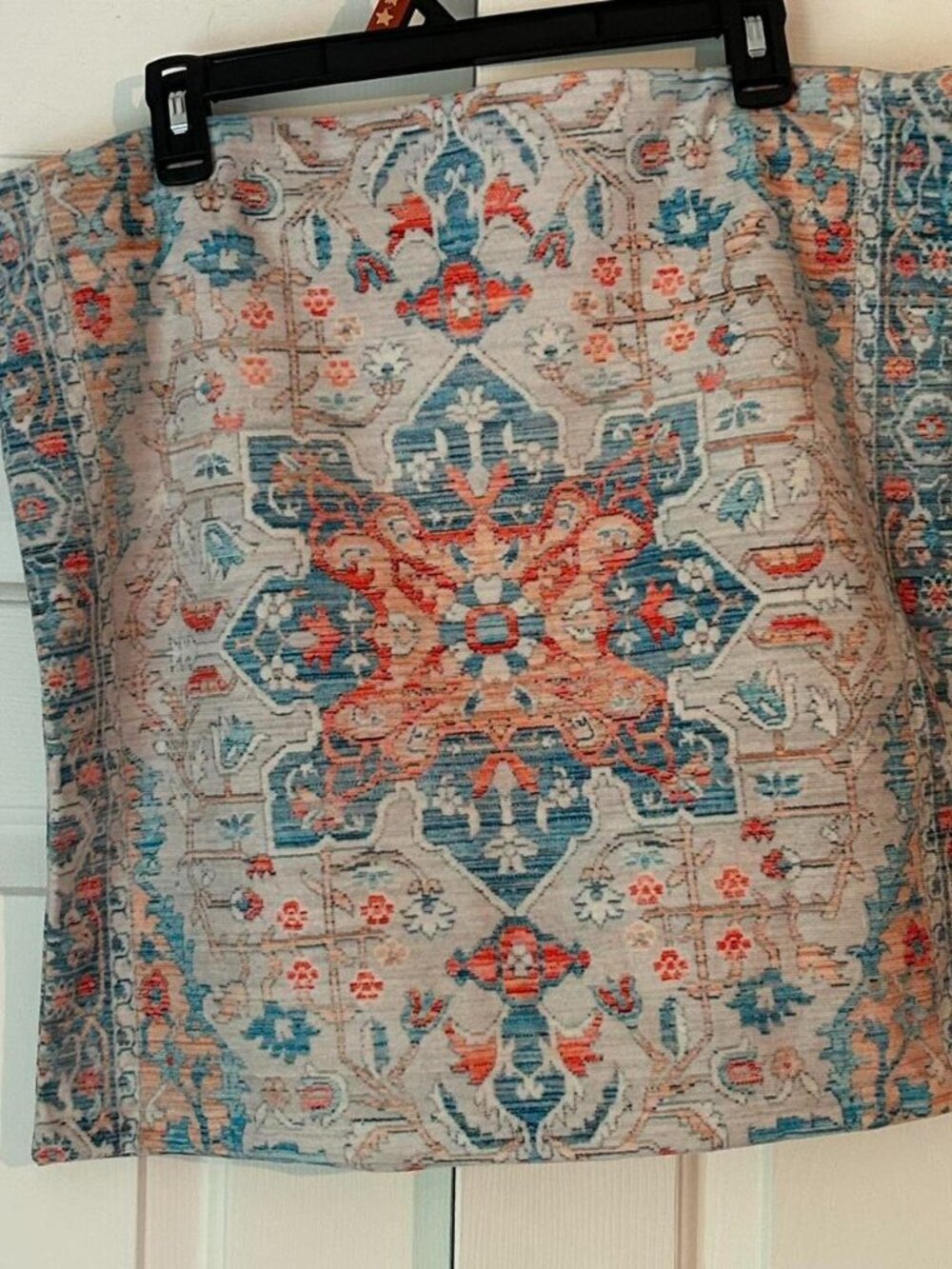 Tabriz Persian Outdoor Pillows Faded Blue Terracotta